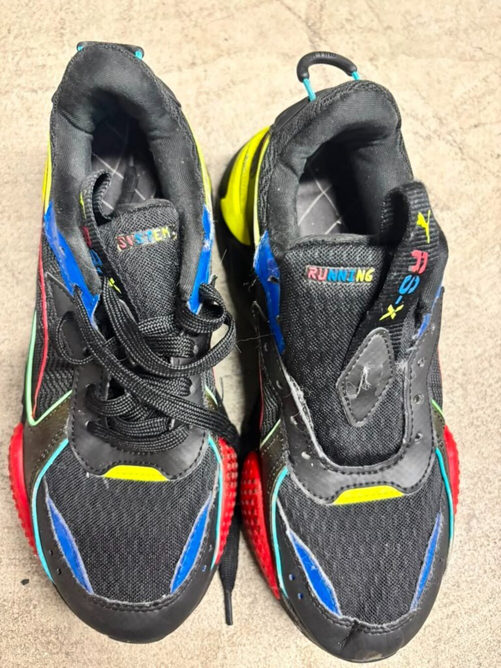 PUMA RS-X Running System Sneakers Black Multicolor Mesh kids